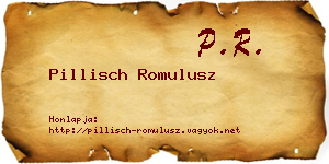 Pillisch Romulusz névjegykártya